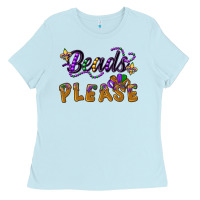 Baby Blue beads please Ladies Tee - CowGirlArtShop