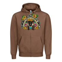 Chestnut suffolk ewe front sunflowers rainbow Zipper Hoodie - BarkalooDesign