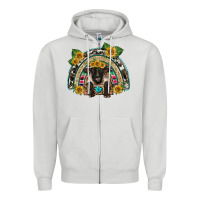 Dove Grey suffolk ewe front sunflowers rainbow Zipper Hoodie - BarkalooDesign