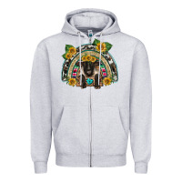 Heather Grey suffolk ewe front sunflowers rainbow Zipper Hoodie - BarkalooDesign