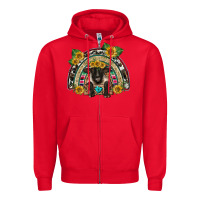 Red suffolk ewe front sunflowers rainbow Zipper Hoodie - BarkalooDesign