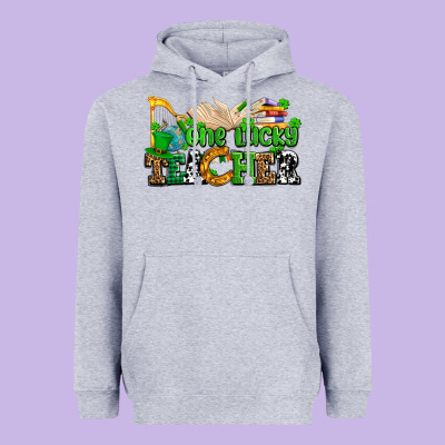 One Lucky Teacher Heavyweight Hoodie Designed By Adodesignshop