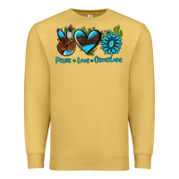 Antique Gold peace love  gemstone Premium Sweatshirt - AdoDesignShop