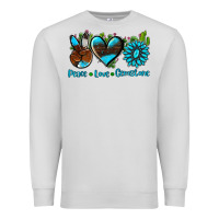 Dove Grey peace love  gemstone Premium Sweatshirt - AdoDesignShop
