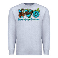 Heather Grey peace love  gemstone Premium Sweatshirt - AdoDesignShop