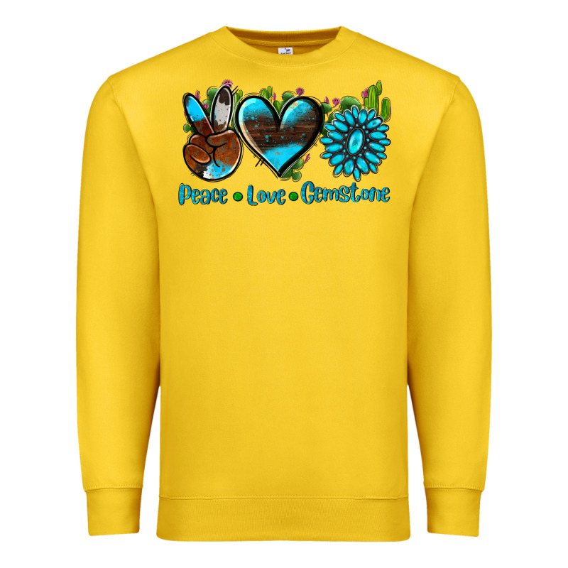 Peace Love  Gemstone Premium Sweatshirt by AdoDesignShop | Teevron