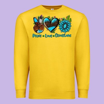 Peace Love  Gemstone Premium Sweatshirt Designed By Adodesignshop