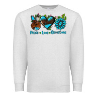 Oatmeal Heather peace love  gemstone Premium Sweatshirt - AdoDesignShop
