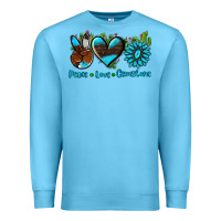 Ocean Blue peace love  gemstone Premium Sweatshirt - AdoDesignShop
