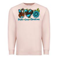 Pale Pink peace love  gemstone Premium Sweatshirt - AdoDesignShop