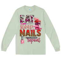 Matcha eat sleep nails repeat bbs Long Sleeve Tee - BundleAndBundleShop