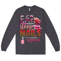 Eat Sleep Nails Repeat Bbs Long Sleeve Tee | Teevron
