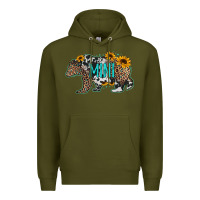 Army Green baby bear mini sunflowers leopard cowhide mother's day Premium Hoodie - Jasminsmagicworld