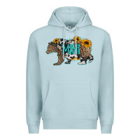 Blue Mist baby bear mini sunflowers leopard cowhide mother's day Premium Hoodie - Jasminsmagicworld