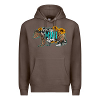 Coffee baby bear mini sunflowers leopard cowhide mother's day Premium Hoodie - Jasminsmagicworld