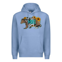 Colony Blue baby bear mini sunflowers leopard cowhide mother's day Premium Hoodie - Jasminsmagicworld