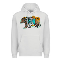 Dove Grey baby bear mini sunflowers leopard cowhide mother's day Premium Hoodie - Jasminsmagicworld