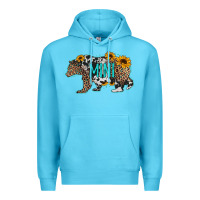 Ocean Blue baby bear mini sunflowers leopard cowhide mother's day Premium Hoodie - Jasminsmagicworld