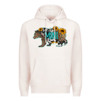 Pale Pink baby bear mini sunflowers leopard cowhide mother's day Premium Hoodie - Jasminsmagicworld