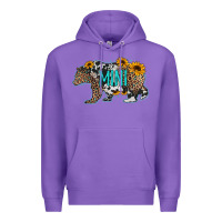 Purple baby bear mini sunflowers leopard cowhide mother's day Premium Hoodie - Jasminsmagicworld