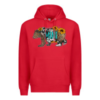 Red baby bear mini sunflowers leopard cowhide mother's day Premium Hoodie - Jasminsmagicworld