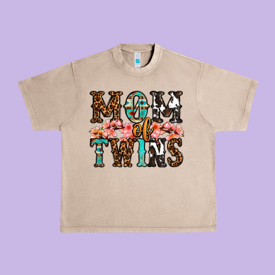 Mom Of Twins Urban Heavy Tee Designed By Oliviacreatesart