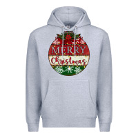 Heather Grey merry christmas Premium Hoodie - CowhideDigitalArt