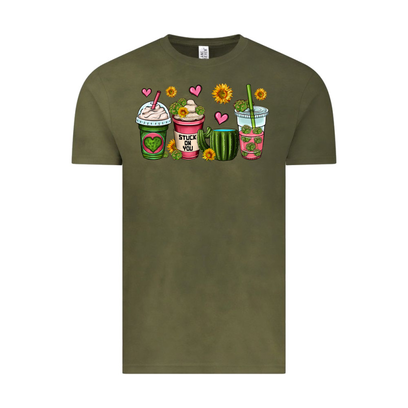 Stuck On You Cactus Coffee Cups Vintage Tee by OliviaCreatesArt | Teevron