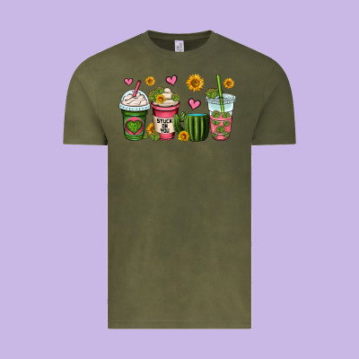 Stuck On You Cactus Coffee Cups Vintage Tee Designed By Oliviacreatesart