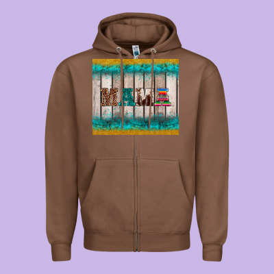 Western Turquoise Mama Zipper Hoodie Designed By Barkaloodesign