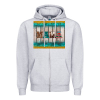 Heather Grey western turquoise mama Zipper Hoodie - BarkalooDesign