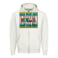 Oatmeal Heather western turquoise mama Zipper Hoodie - BarkalooDesign