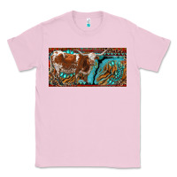 Bubblegum Pink texas longhorn with aztec tiger and  leopard Classic Tee - RanaPortraitStore