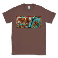 Chestnut texas longhorn with aztec tiger and  leopard Classic Tee - RanaPortraitStore