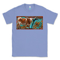 Colony Blue texas longhorn with aztec tiger and  leopard Classic Tee - RanaPortraitStore