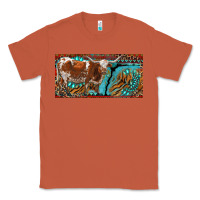 Copper texas longhorn with aztec tiger and  leopard Classic Tee - RanaPortraitStore