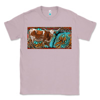Lilac texas longhorn with aztec tiger and  leopard Classic Tee - RanaPortraitStore