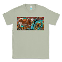 Matcha texas longhorn with aztec tiger and  leopard Classic Tee - RanaPortraitStore
