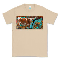 Mushroom texas longhorn with aztec tiger and  leopard Classic Tee - RanaPortraitStore