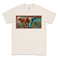 Natural texas longhorn with aztec tiger and  leopard Classic Tee - RanaPortraitStore