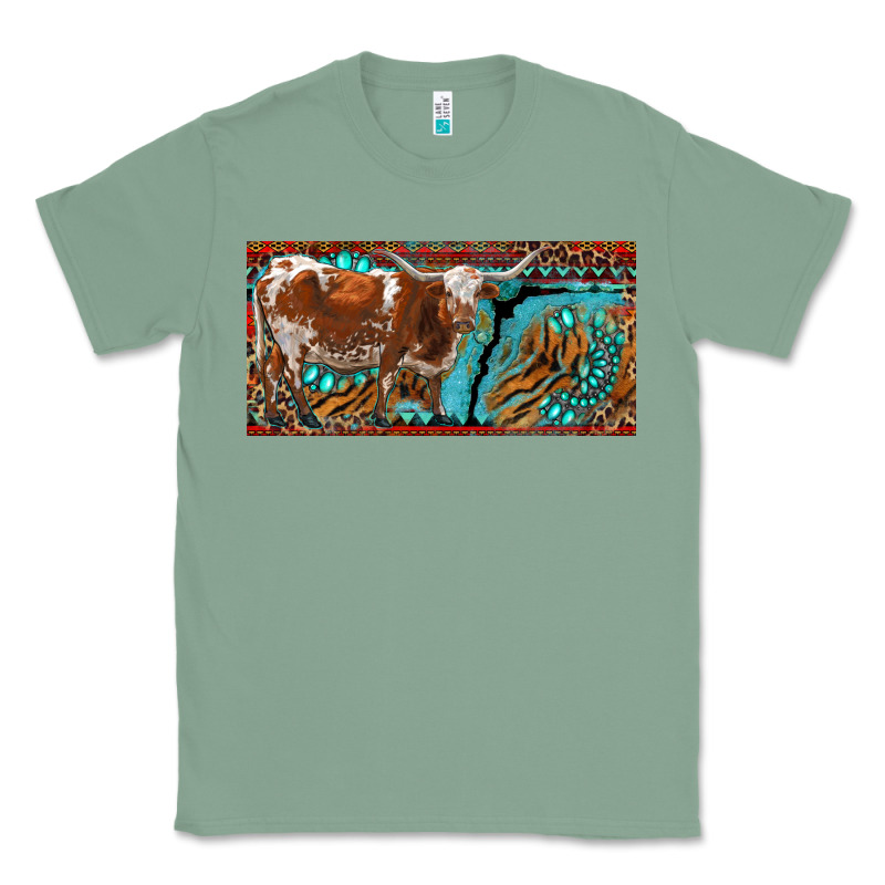 Texas Longhorn With Aztec Tiger And  Leopard Classic Tee by RanaPortraitStore | Teevron
