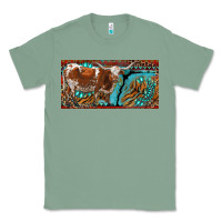 Sage texas longhorn with aztec tiger and  leopard Classic Tee - RanaPortraitStore