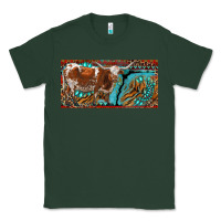 Sports Green texas longhorn with aztec tiger and  leopard Classic Tee - RanaPortraitStore