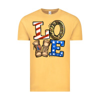 Vintage Mustard 4th of July Army Love Vintage Tee - Jasminsmagicworld