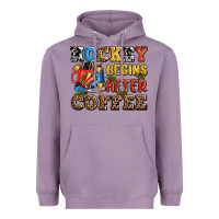 Lavender hockey begins after coffee ado Heavyweight Hoodie - AdoDesignShop