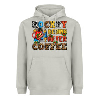 Hockey Begins After Coffee Ado Heavyweight Hoodie | Teevron