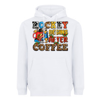 White hockey begins after coffee ado Heavyweight Hoodie - AdoDesignShop