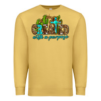 Antique Gold created with a purpose Premium Sweatshirt - AdoDesignShop