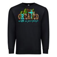 Black created with a purpose Premium Sweatshirt - AdoDesignShop