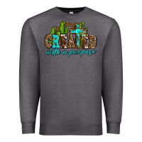 Charcoal Heather created with a purpose Premium Sweatshirt - AdoDesignShop